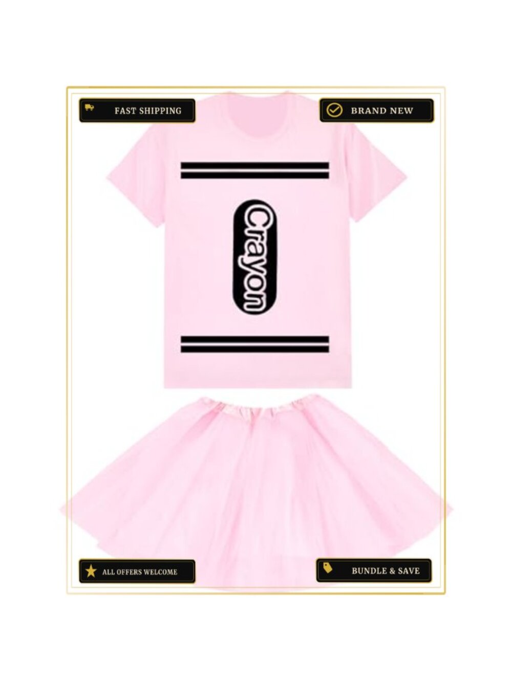 Halloween Crayon Costume Set Women Tutu Skirt Group Party